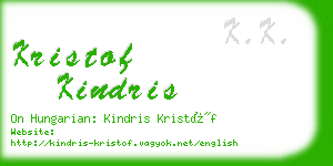 kristof kindris business card